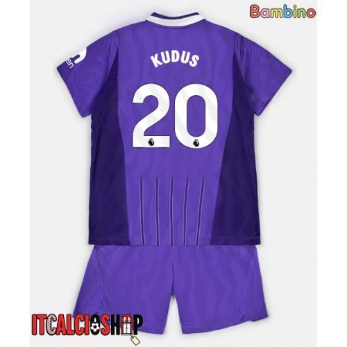 Tottenham Hotspur Mohammed Kudus #20 Terza Maglia Bambino 2026-27 Manica Corta (+ Pantaloni corti)
